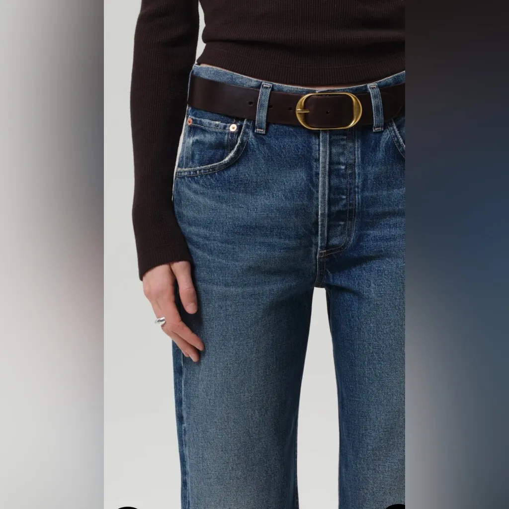 Citizens Of Humanity Dark Blue Dahlia Bow Leg Baby Roll Jeans - Image 2