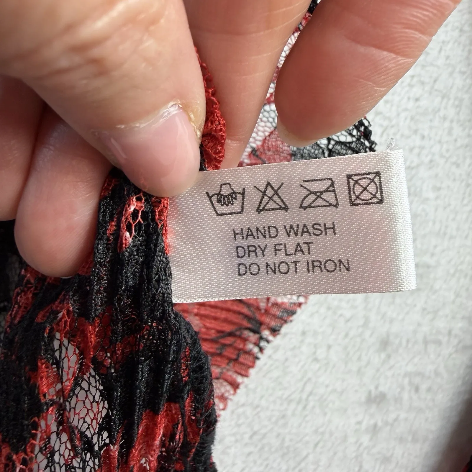 Vintage L Large Y2K Whimsigoth Babydoll Sheer Mesh Top 2 Fairy Grunge Red Black - Image 7