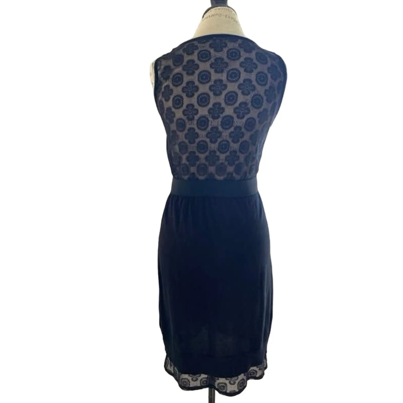 Authentic Italian See by Chloe Sleeveless Mesh Back Lace Body Dress Black Size 6 - Image 2