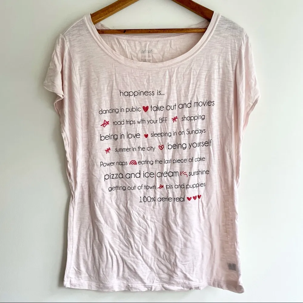 ⭐️ Aerie light pink PJ shirt size small - Image 2