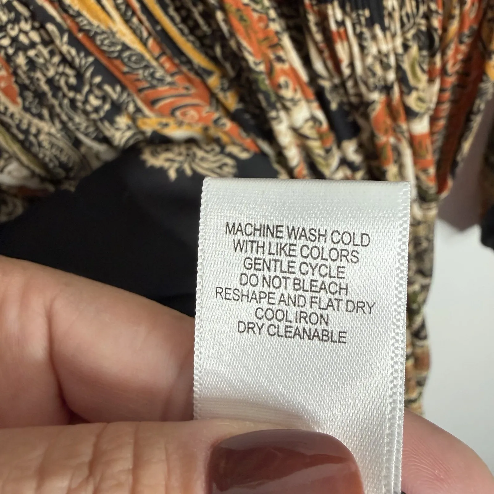 NWT Floral & Ivy Boho Paisley Pleated Peplum Top 2X Rust & Black Balloon Sleeves Size XXL - Image 6