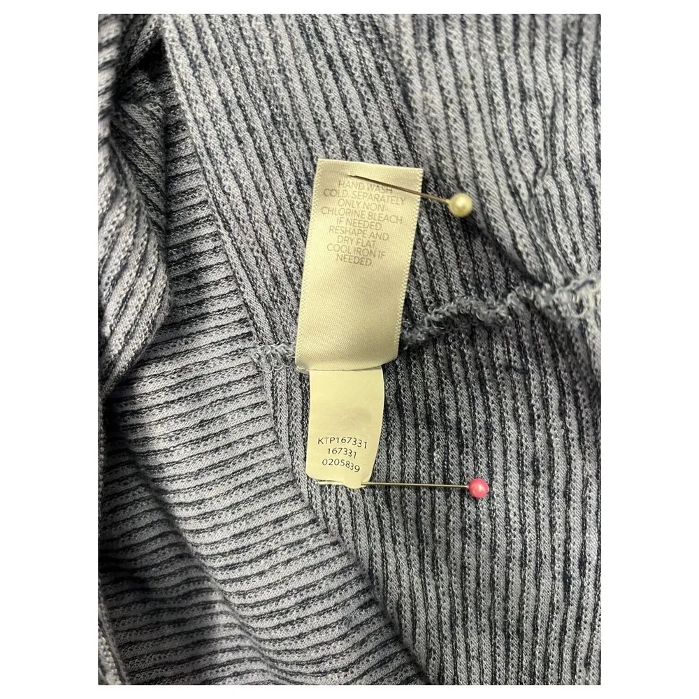 J Jill Top Womens M Pure Jill Linen Striped Scoop Neck Tie Short Sleeve Blue - Image 10