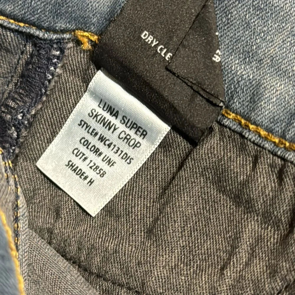 HUDSON Luna Embellished Studded Crop Super Skinny Leg denim jeans size 28 - Image 14