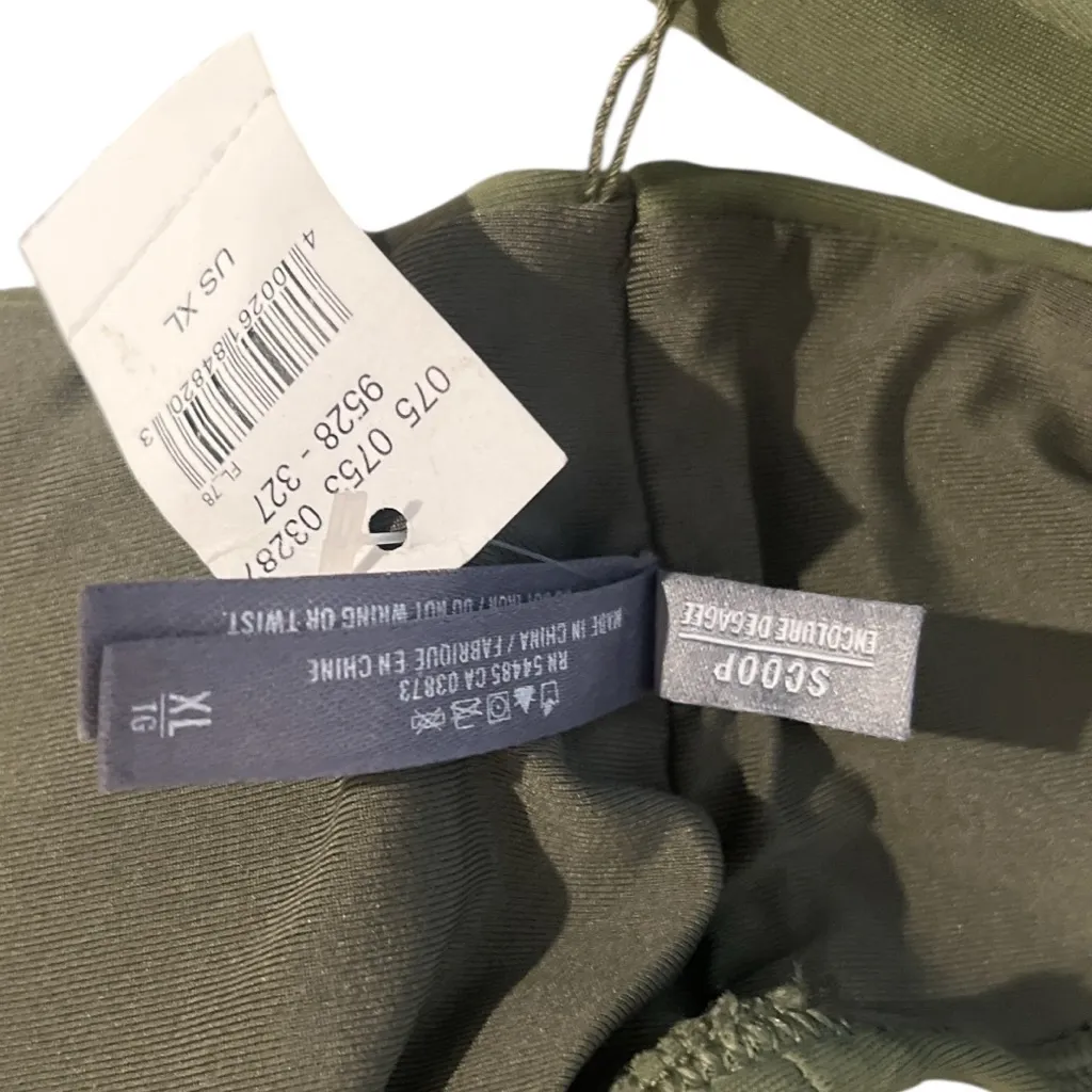 NWT Aerie Scoop Bikini Swim Top Olive Green Wrap Around Tie Back XL - Image 8