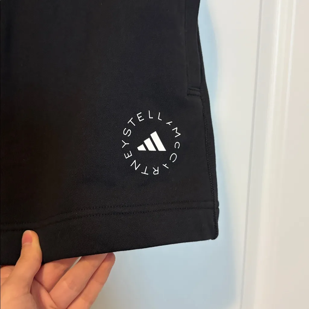 NWT Adidas by Stella McCartney Black High Rise French Terry Shorts Sweats S - Image 5