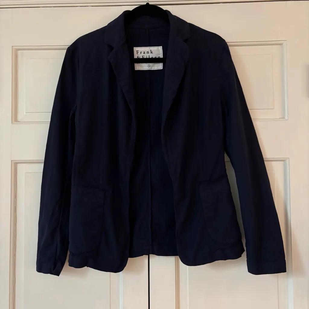 Frank & Eileen DUBLIN Navy Italian Performance Linen Tailored Blazer Size Small - Image 5