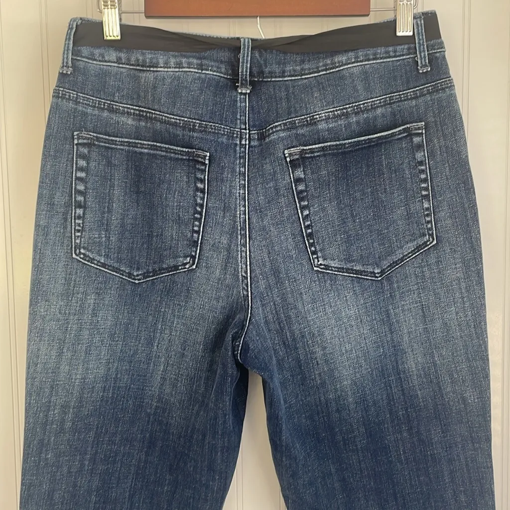 Chicos The Platinum Boyfriend Distressed Embellished Sequin Patch‎ Jeans 1 (8) - Image 7