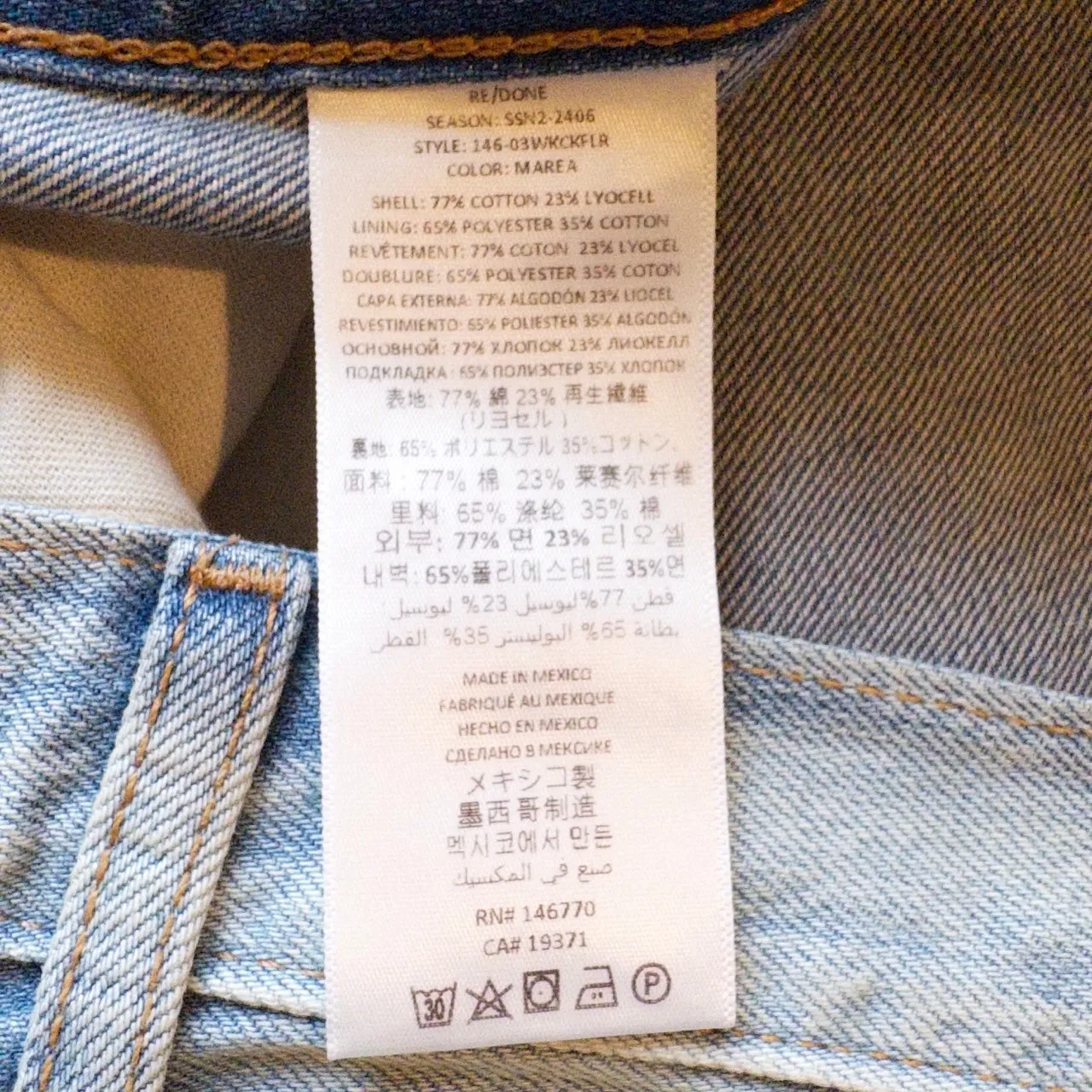 RE/DONE Mid Rise Kick Flare Jeans in Marea Light Wash Denim Size 28 - Image 9