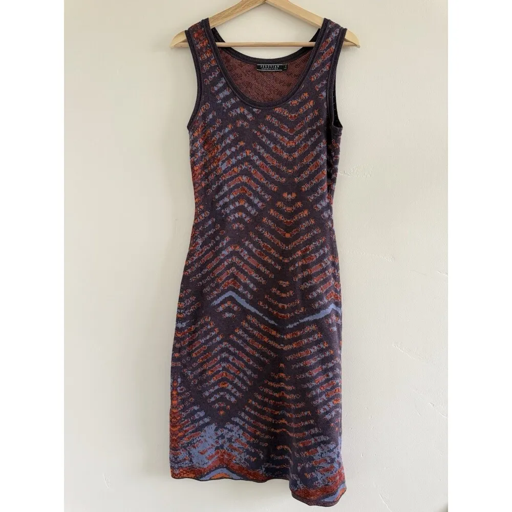 Peruvian Connection women Sleeveless 100% Pima Cotton Paisley  Midi Dress S - Image 3
