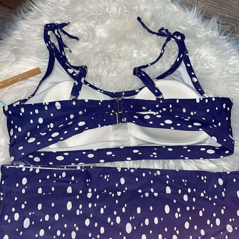 Kona Sol by Target Navy & White Spotted 2 piece High Waisted Swimsuit, NWT - Image 7