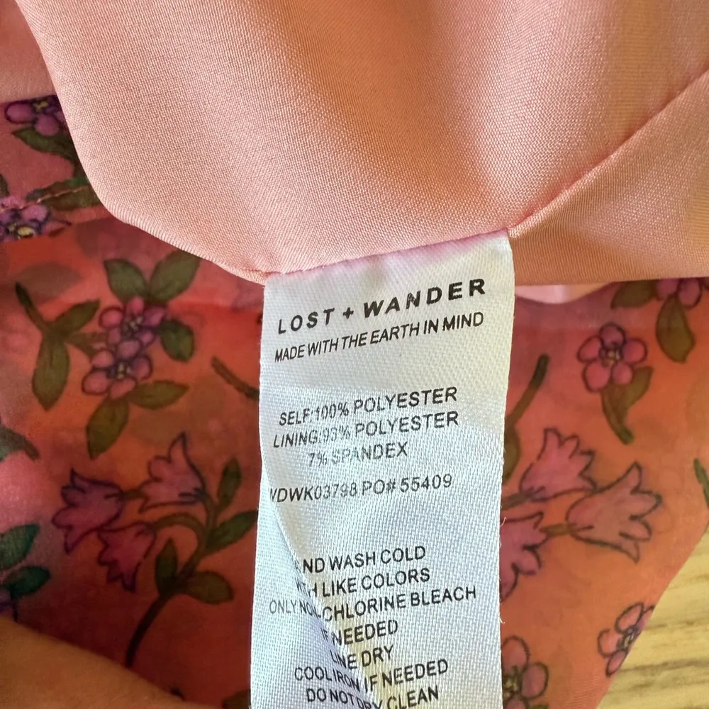 Lost + Wander Venus Rising Coral Floral Maxi Dress luxury short sleeve size L - Image 10