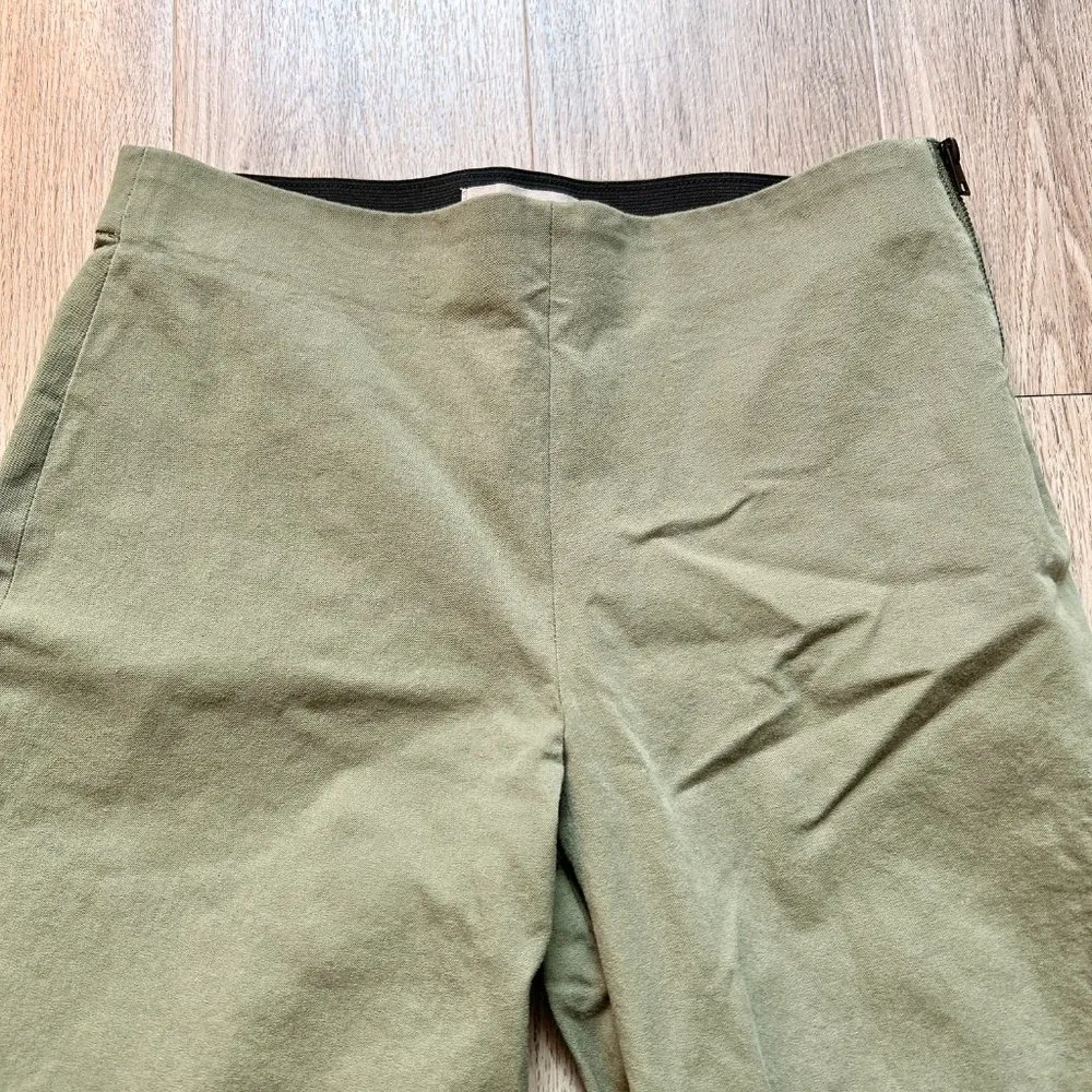 Everlane The Side-Zip Stretch Cotton Pants Olive Green Size 4 - Image 4