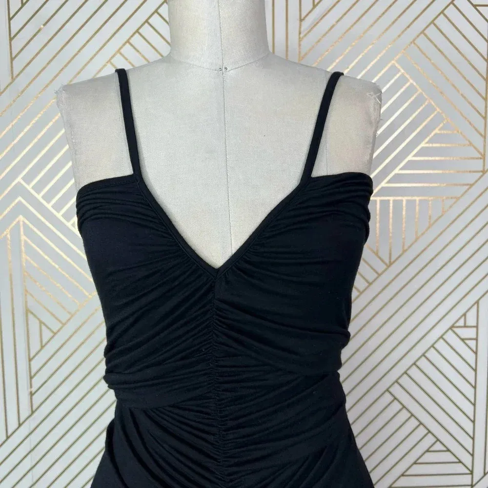 Rachel Pally Black Ruched Shirred Bodycon‎ Tank Dress Size Small - Image 5