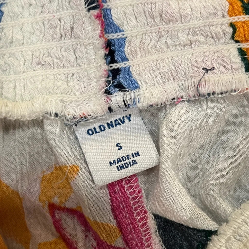 Old Navy Off The Shoulder Top Women's Small Floral Elbow Sleeve Beach Cruise - Image 3