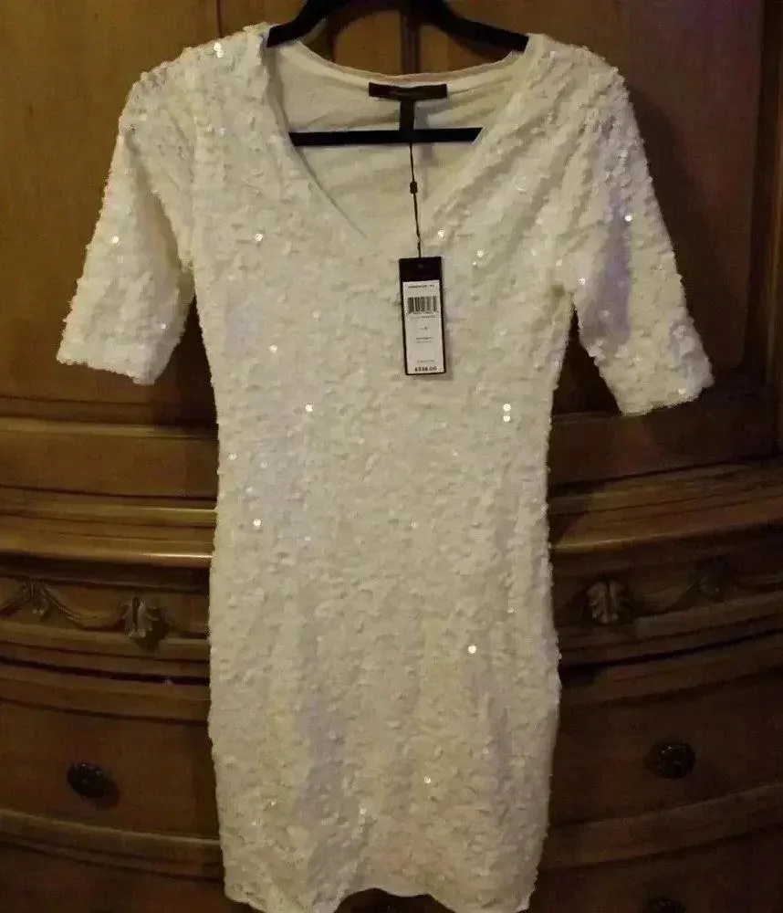 BCBG MAXAZRIA SEQUENCE WHITE DRESS 👗 - Image 4