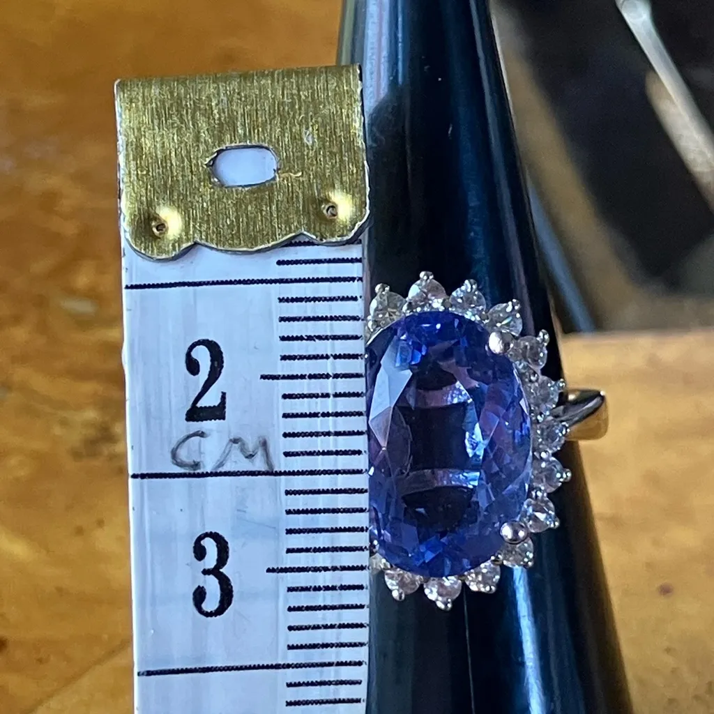 Color Changing Fluorite Sterling Silver Halo Ring Size 6 Blue - Image 9