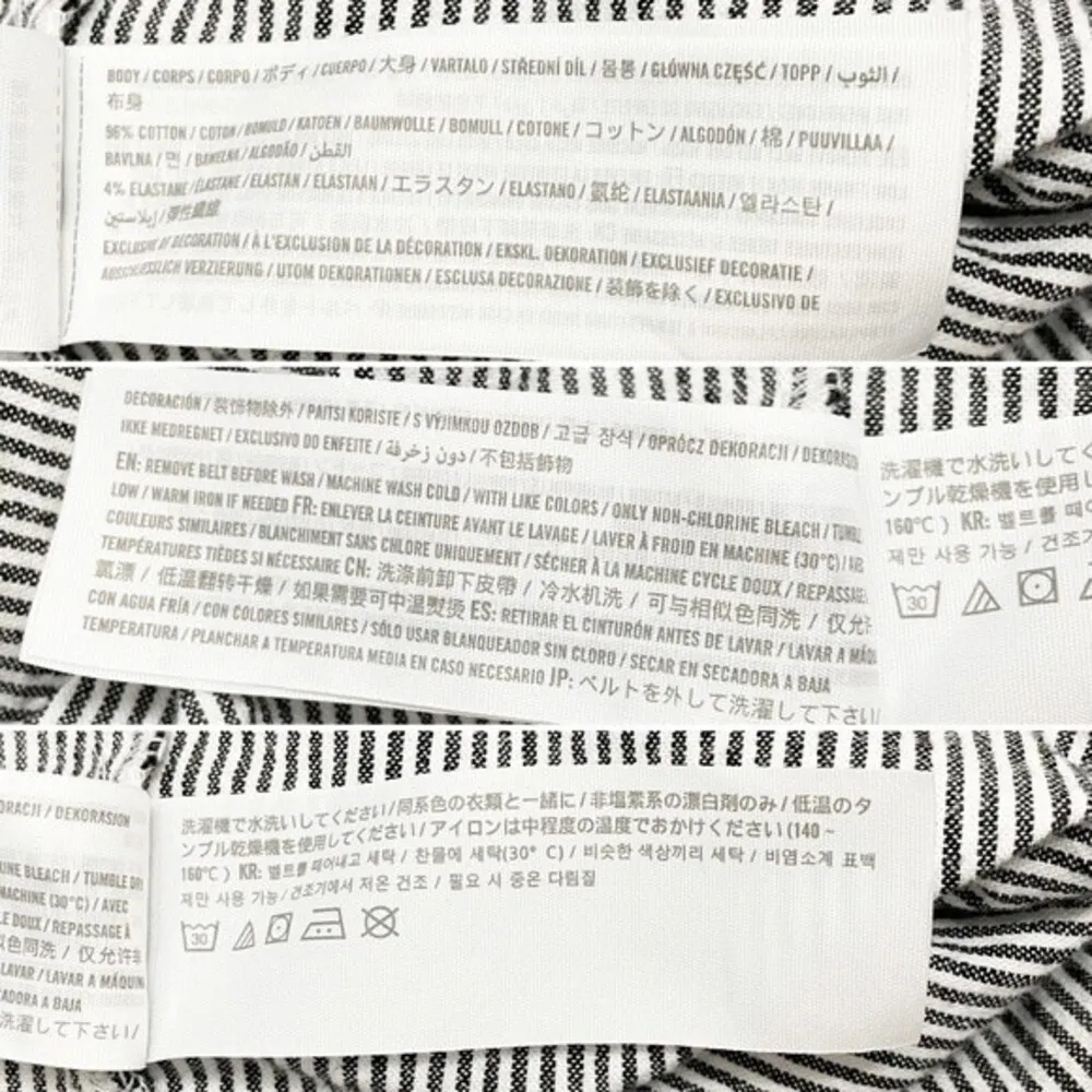 Y2K Hollister Dress Black & White Pinstripe Cotton Fitted Mini Dress Size Small - Image 8