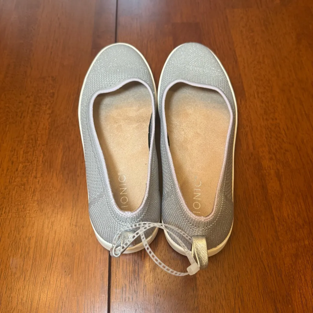 Vionic Uptown Skimmer Knit Flat Light Gray‎ Slip On Shoe NEW Size 9 - Image 5