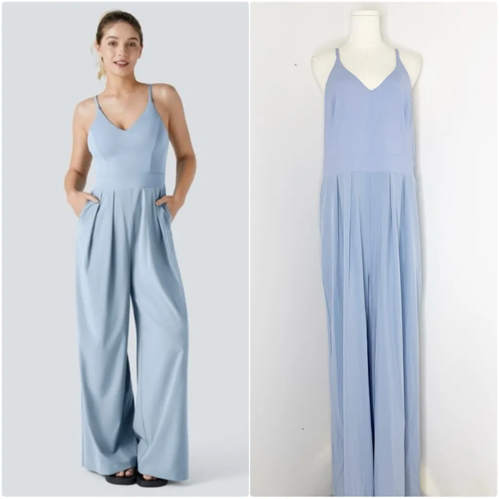 Halara Light Blue Wide-Leg Jumpsuit Size XL NWT - Image 2