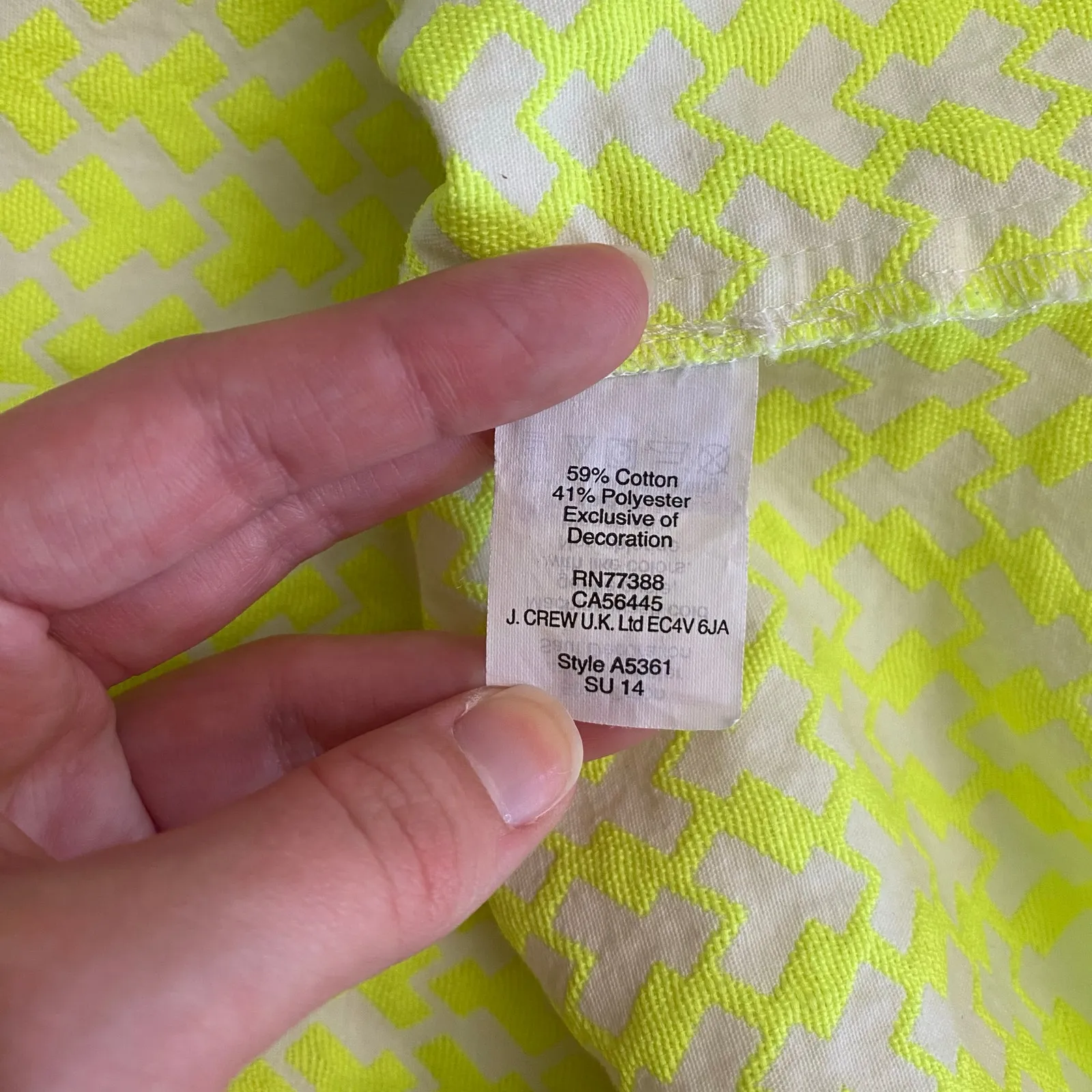 J.Crew Arrow Neon Yellow Mini‎ Dress Womens Size 2 Embroidered Retro - Image 7