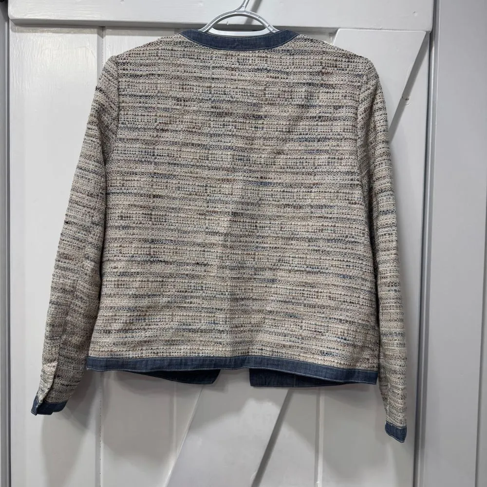 J Mclaughlin Therese Jacket Small Blue Heathered Tweed Blazer Chambray NWT $298 - Image 9