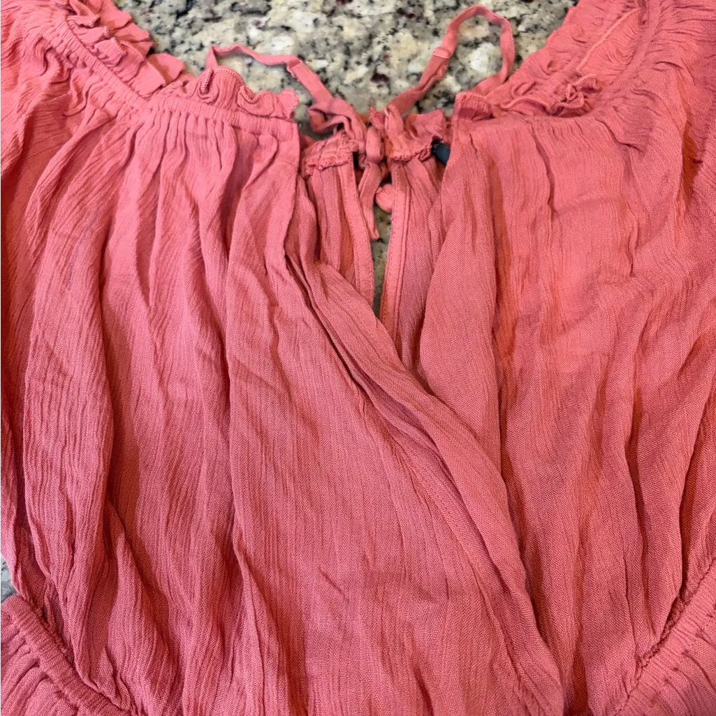 Topshop Coral Ruffle Romper - Image 3