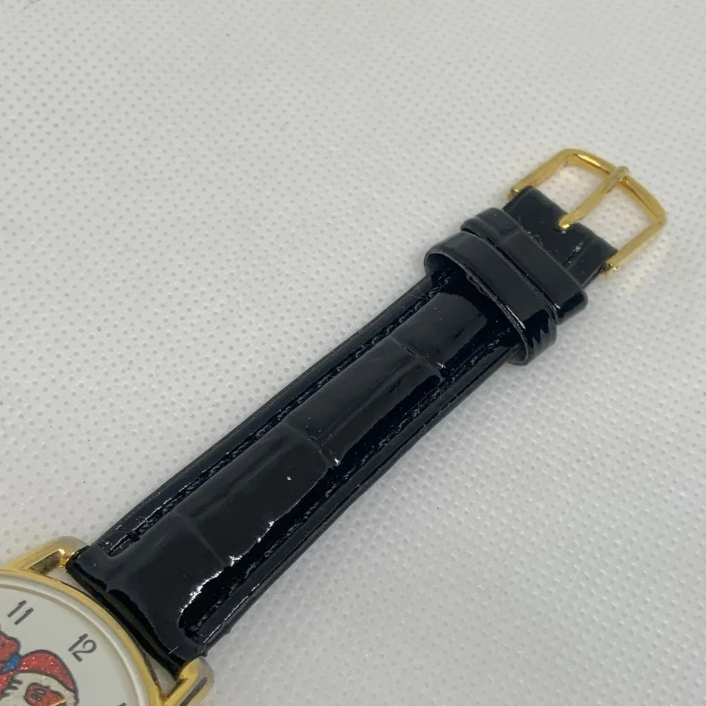 Vintage infinity Santa dial wrist watch gold tone 35mm round quartz running - Image 4