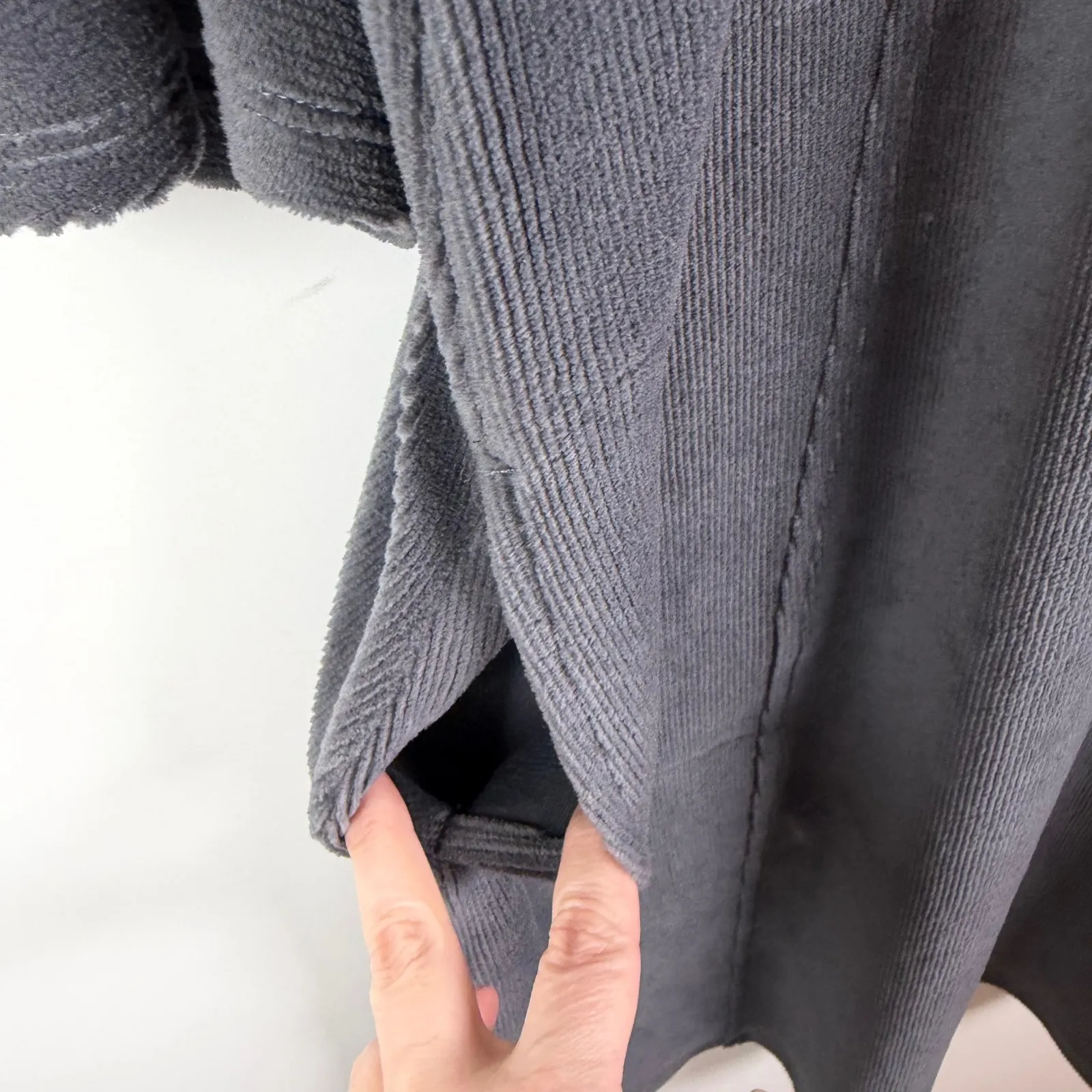 Pure Jill J Jill Ribbed Velour Dress Sz XLP Tunic Charcoal Gray Cozy Minimalist - Image 2