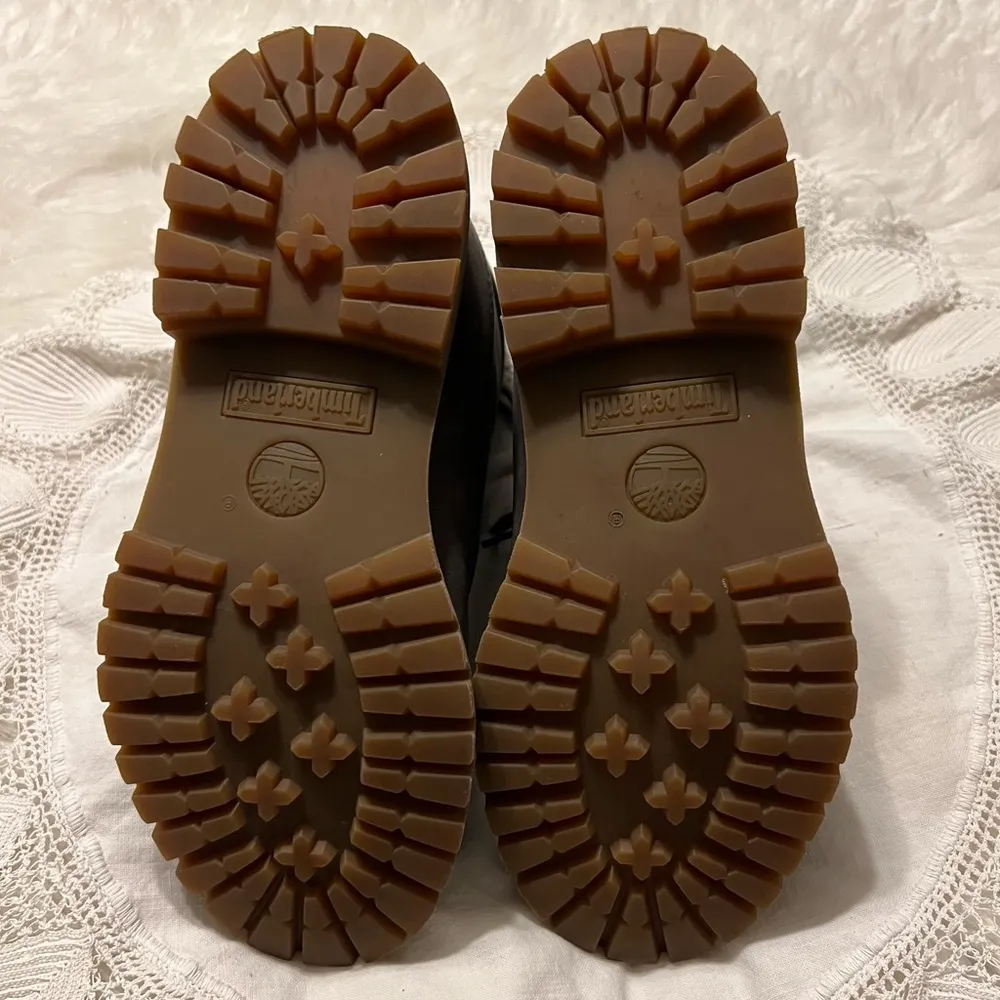 Timberland Leather Lace Up Boots A12LH Hidden Wedge Women’s Size 8 Wolf Gray - Image 14