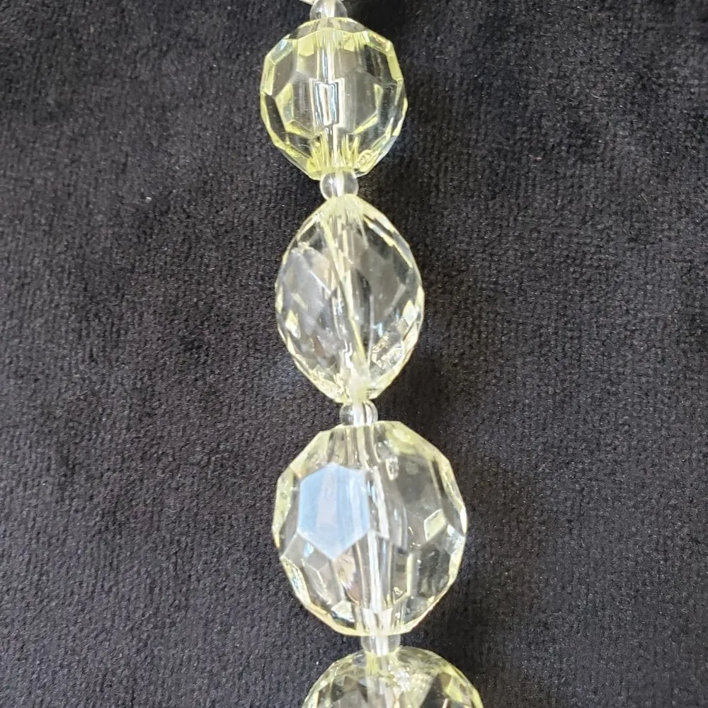 Womens Fashions Clear Faceted Graduated Glass Collar Necklace with Lobster Clasp White - Image 5