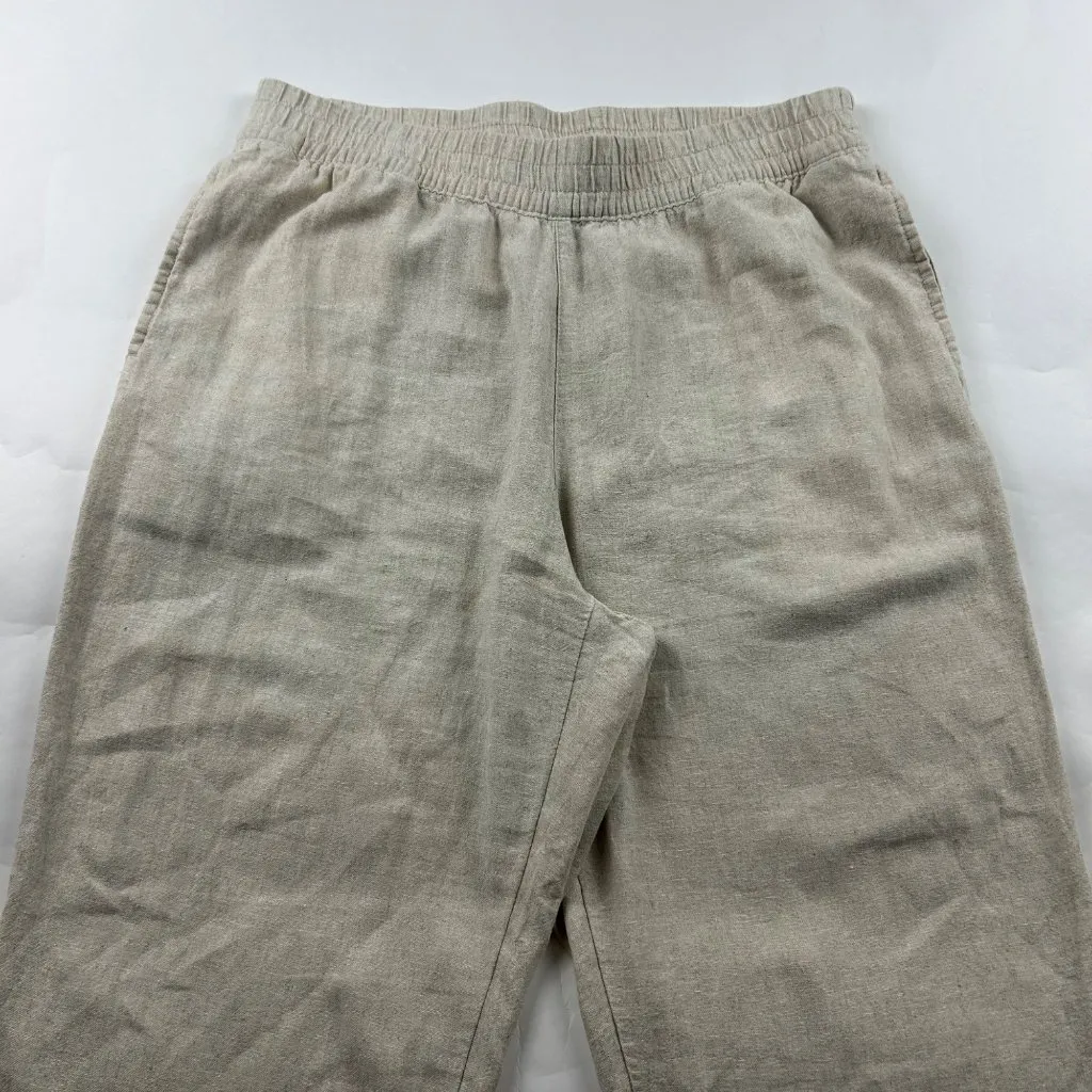 Old Navy Flax Linen Blend High Rise Straight Leg Lounge Pant L - Image 2