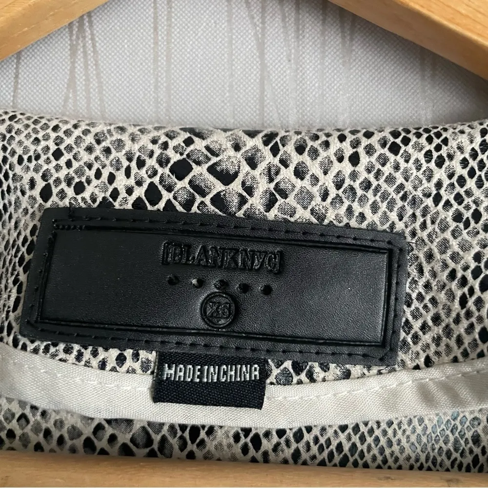 BLANK NYC Women's Beige Black Faux Suede Draped Snake Python Print Jacket - Image 6