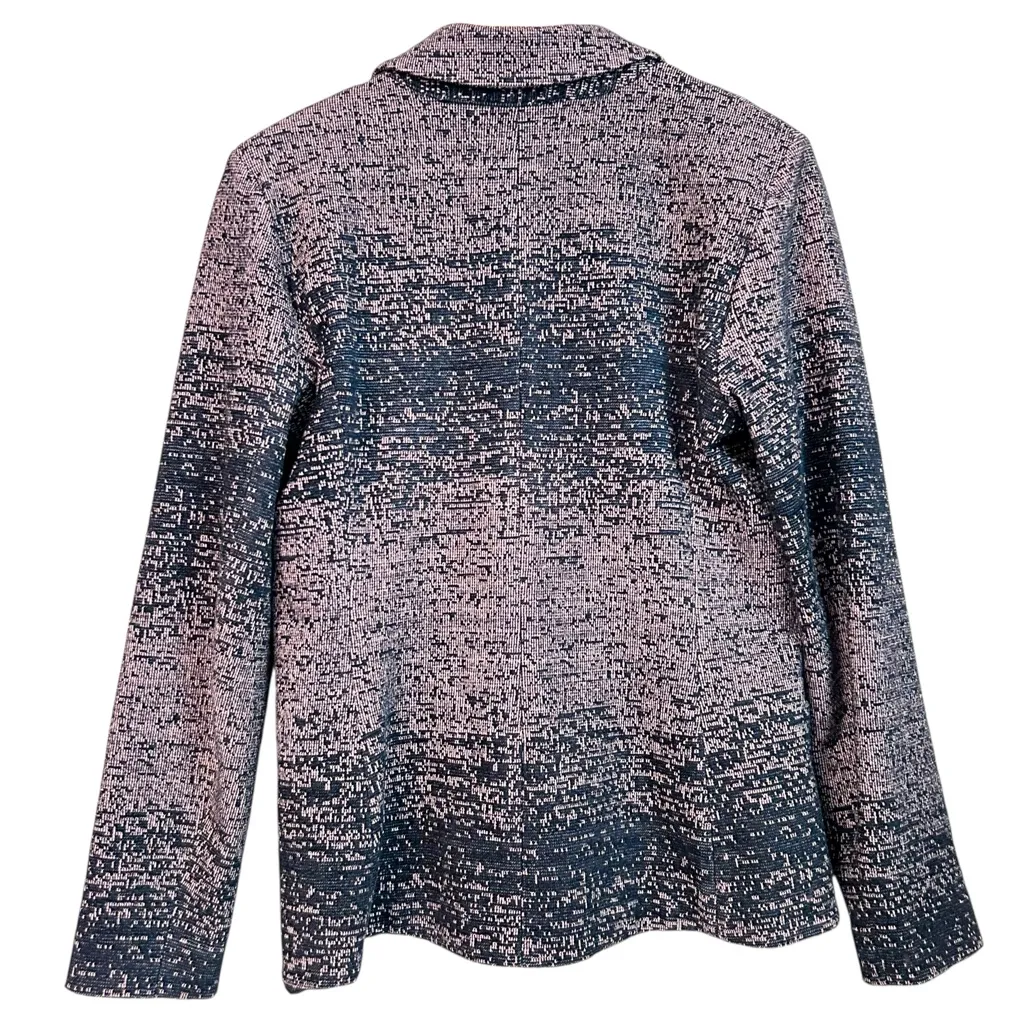 Donna Degnan Blazer Women Size 8 Pink Blue Knit Texture Cotton Blend Coquette - Image 2