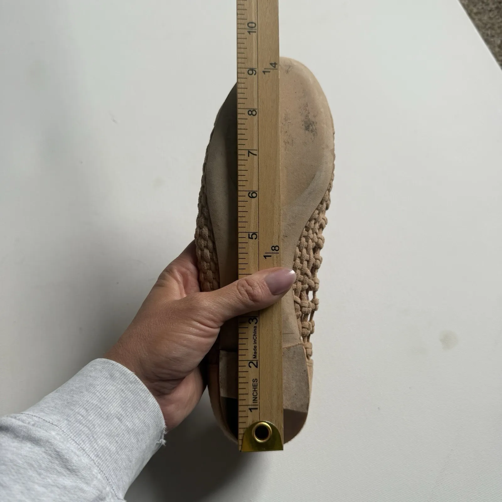 Etienne Aigner Eden Knotted Suede Flats Tan Woven Ballet Shoes Sz 7 Fall Capsule - Image 6