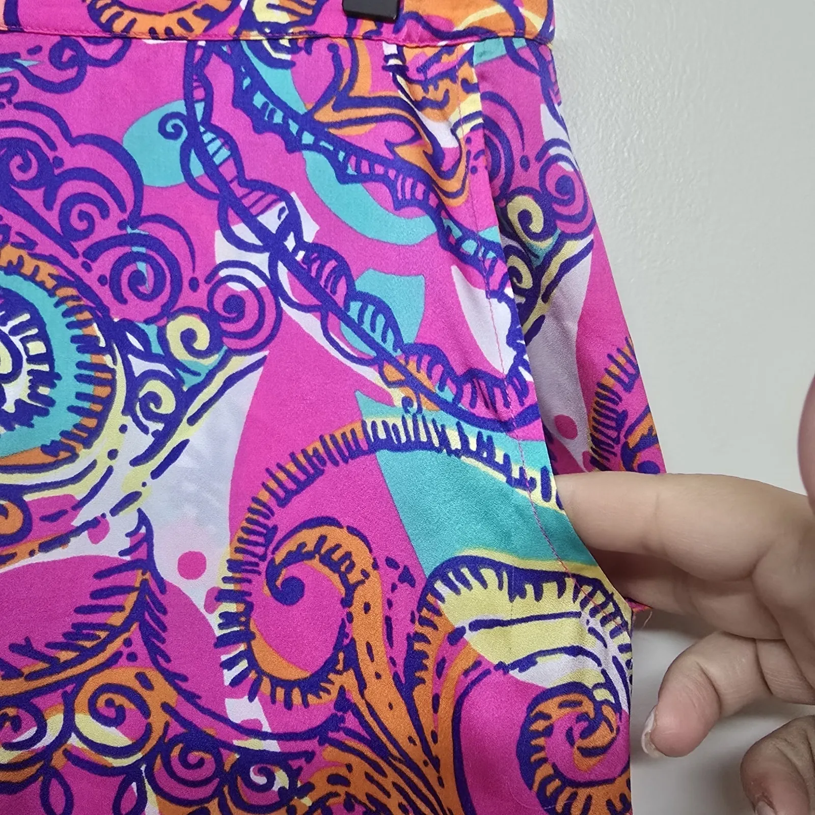 Lilly‎ Pulitzer Cambridge Palazzo Sea And Be Seen Wide Leg Pants Tropical Sz S - Image 4