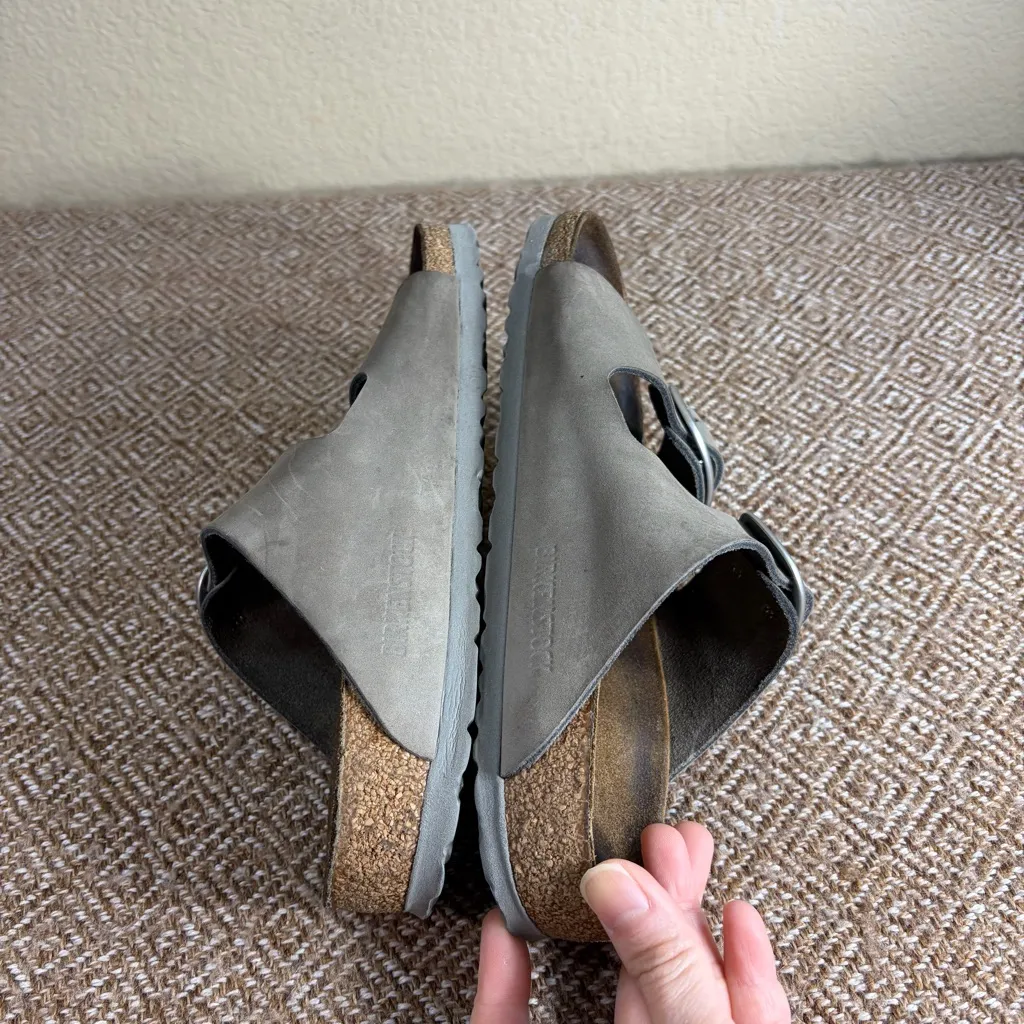 BIRKENSTOCK ARIZONA BIG BUCKLE NUBUK LEATHER DOVE GRAY 37 L 6 Casual Minimalist - Image 8