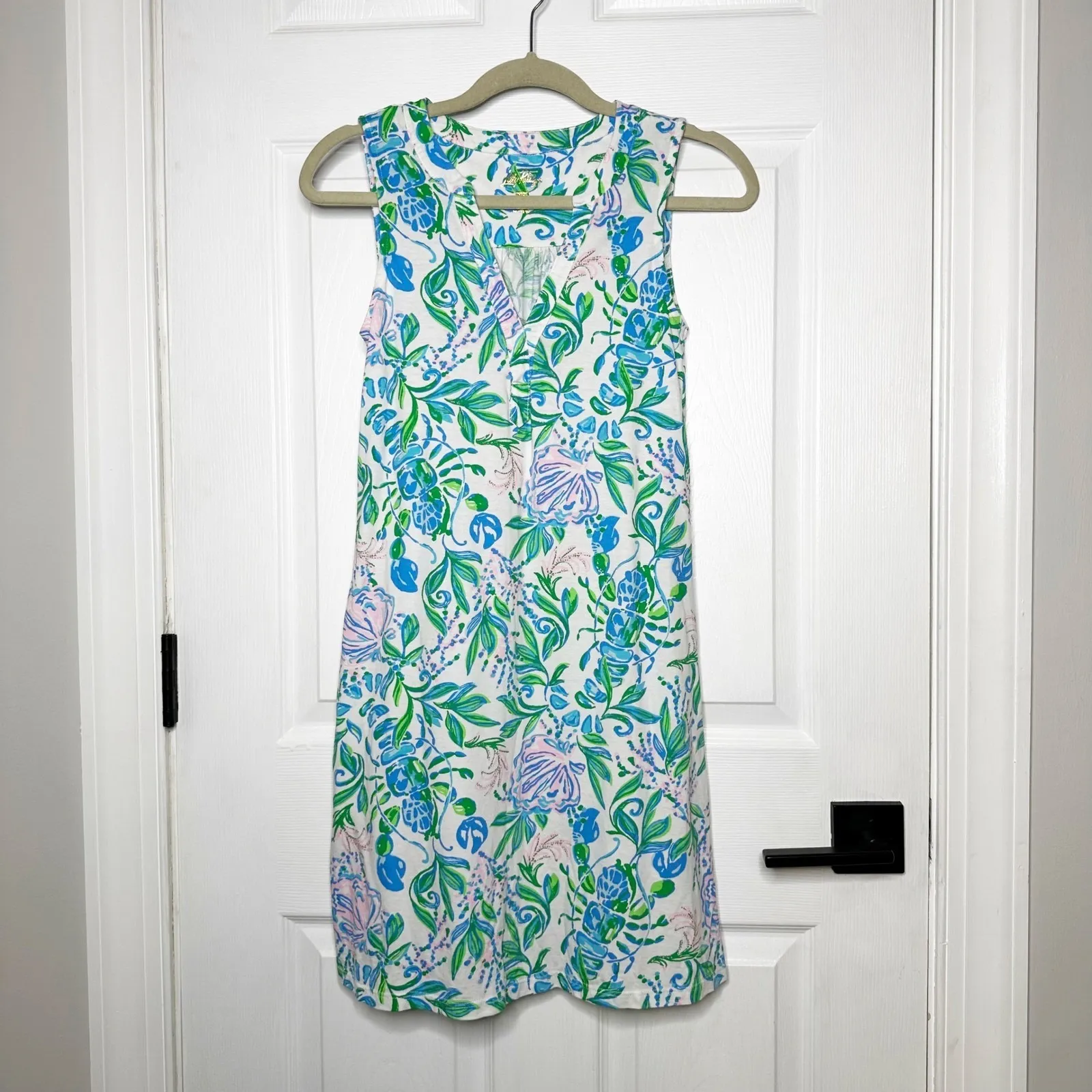 Lilly Pulitzer XS Dev Dress Resort White Just A Pinch Pima Cotton Coastal Preppy - Image 2
