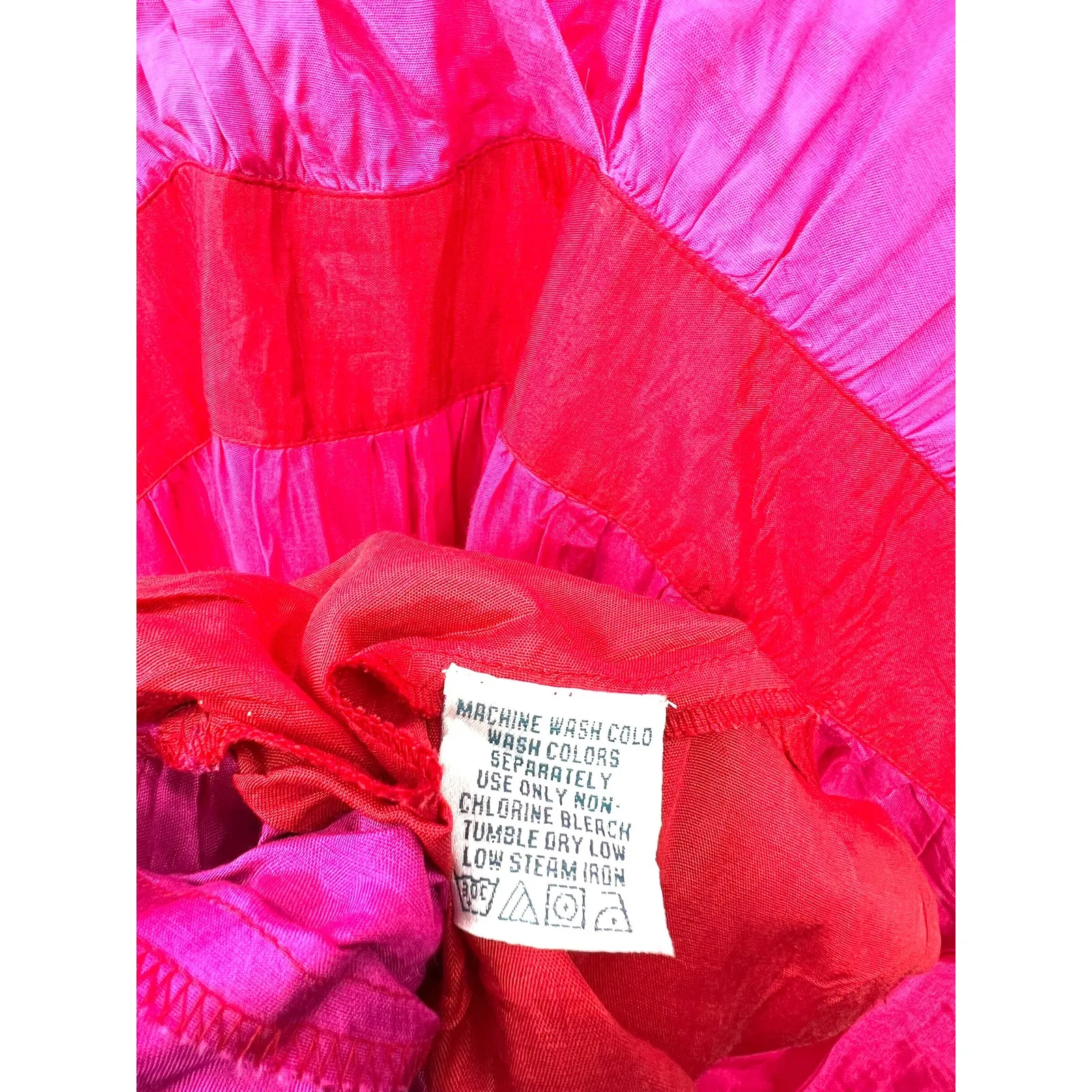 DENIM 24/7 | 26W Tiered Maxi Dress Ruffle Pink Red Tank Sleeveless Long Flowey - Image 5