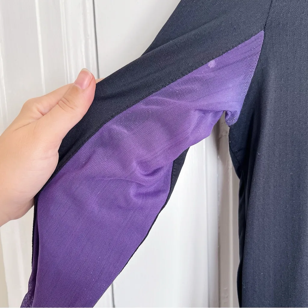 KASTEL Denmark • Charlotte 1/4 zip sun shirt black purple mesh horseback riding - Image 6