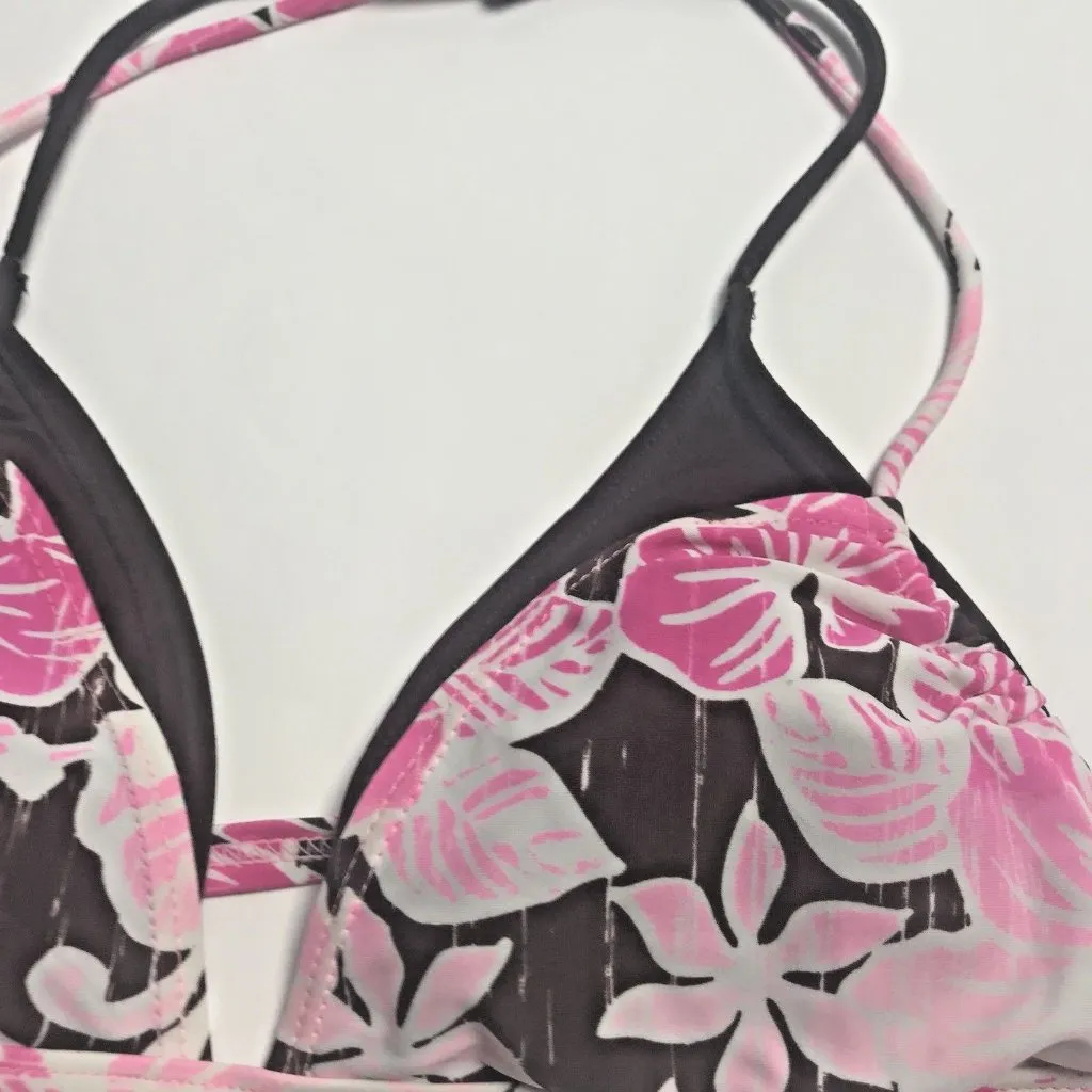 Gossip Swim Suit Bikini Top Women Size Large Pink Brown Padded Floral - Image 2