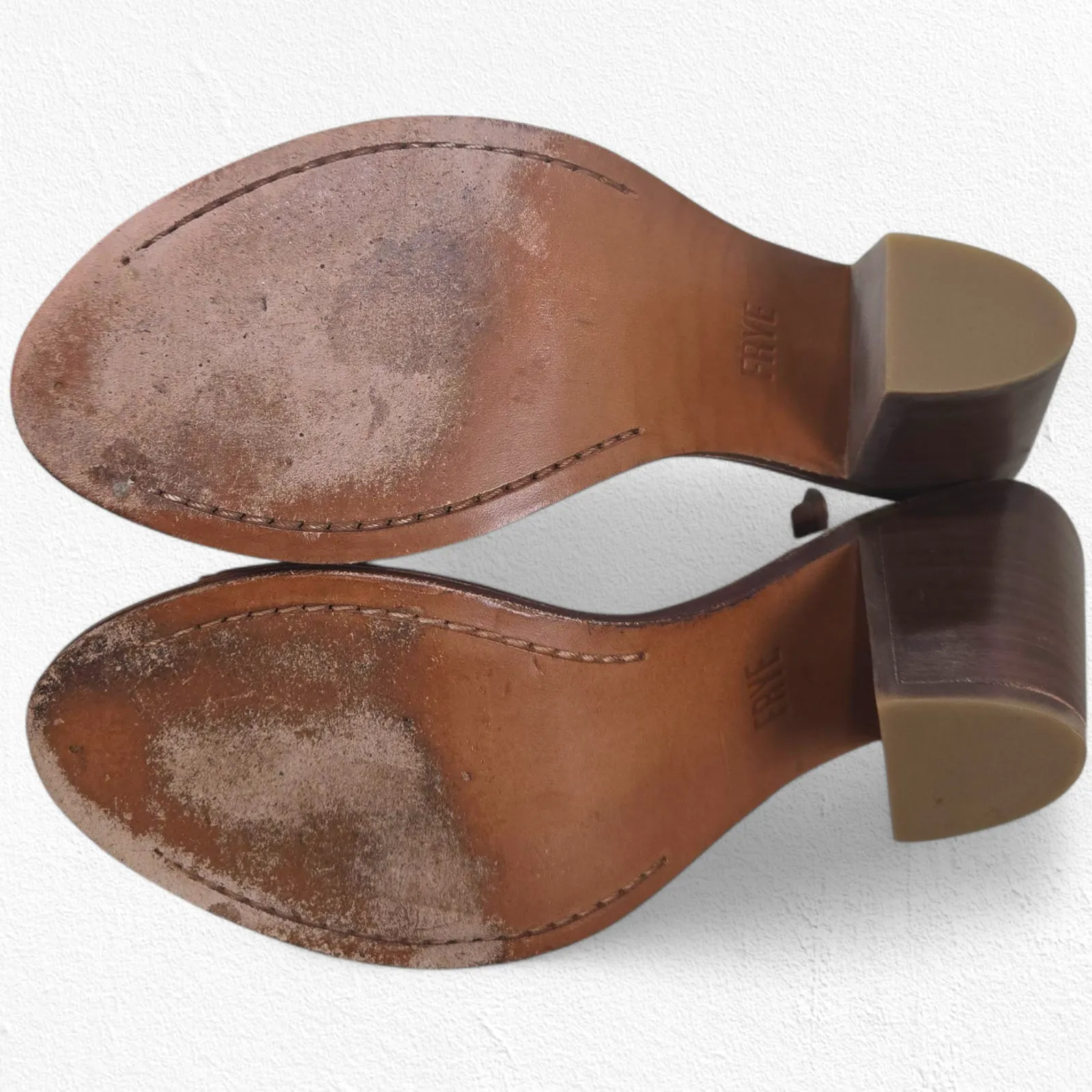 Frye Taupe Suede Peep Toe Slingback Booties Size 8 Block Heel Ankle Strap - Image 7