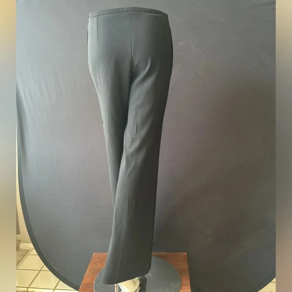 Armani Collezioni sleek 100% wool Trousers size 6 Black Wide Leg side zip - Image 5