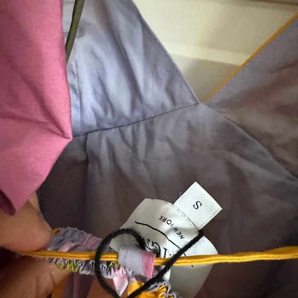 La‎ Ligne Stella Maxi Flutter Sleeve Open Back Dress Lavender Multi Small NWT Purple - Image 7