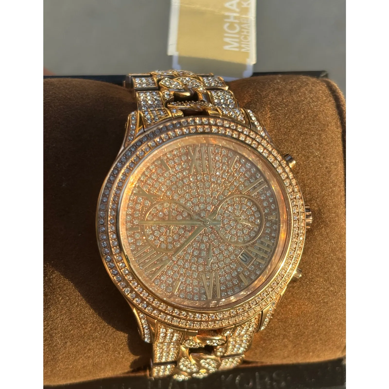 Michael Kors Watch MK5900 Oversized Rose Gold Pave Face and Band New NWT $550 - Image 11