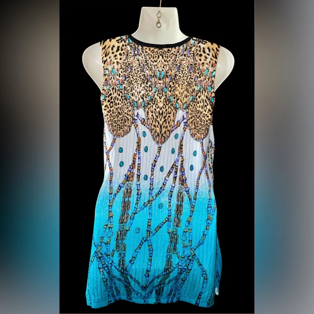 Alberto Makali Leopard and Blue Gradient Tank Top - Image 3