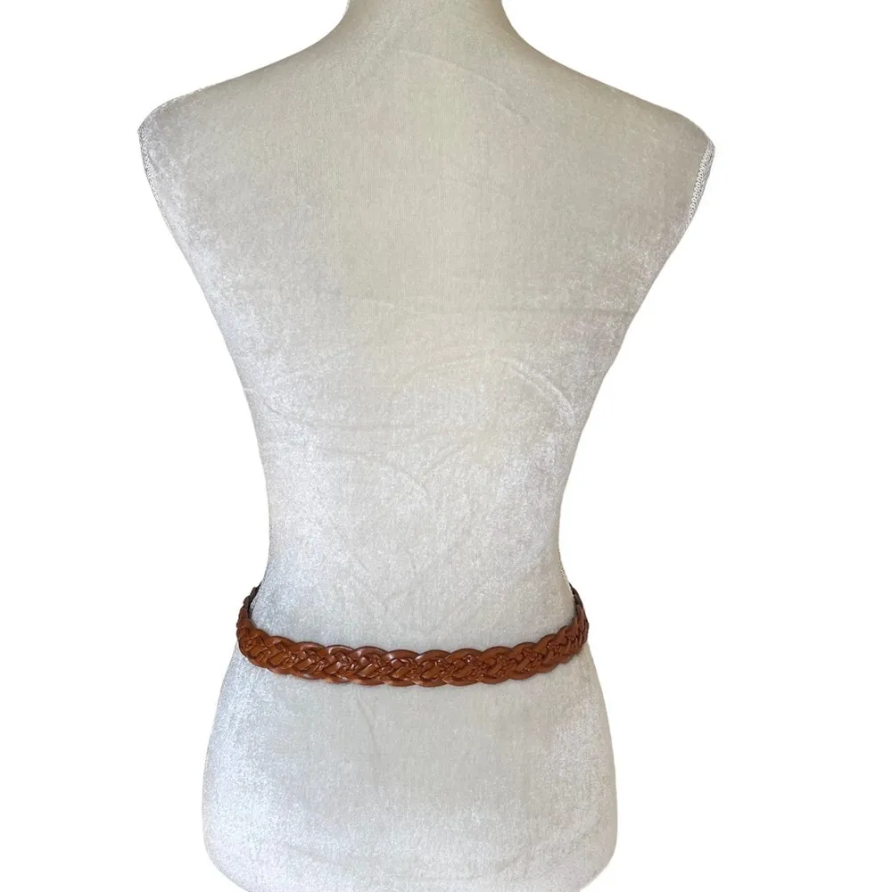 Talbots Vintage Women’s Brown Braided Leather Belt Size S Buckle - Image 2