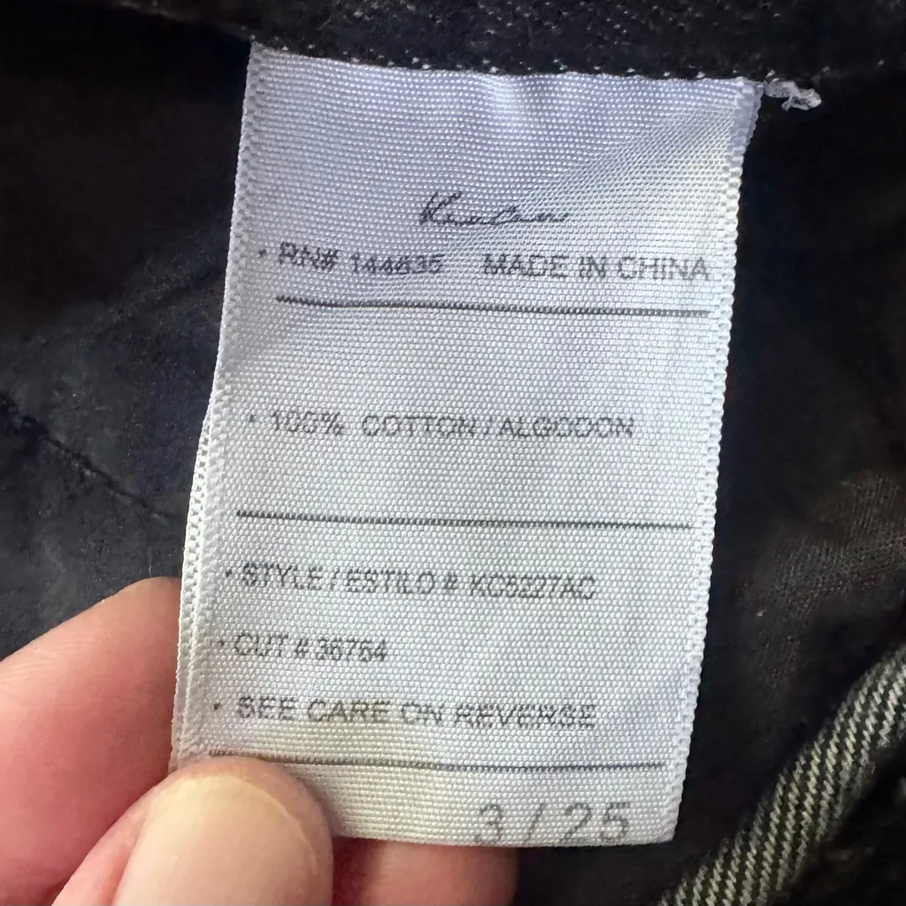 KanCan Rita High Rise Slim Straight Fit Leg Black Acid Wash Distressed Jeans Size 25 - Image 9