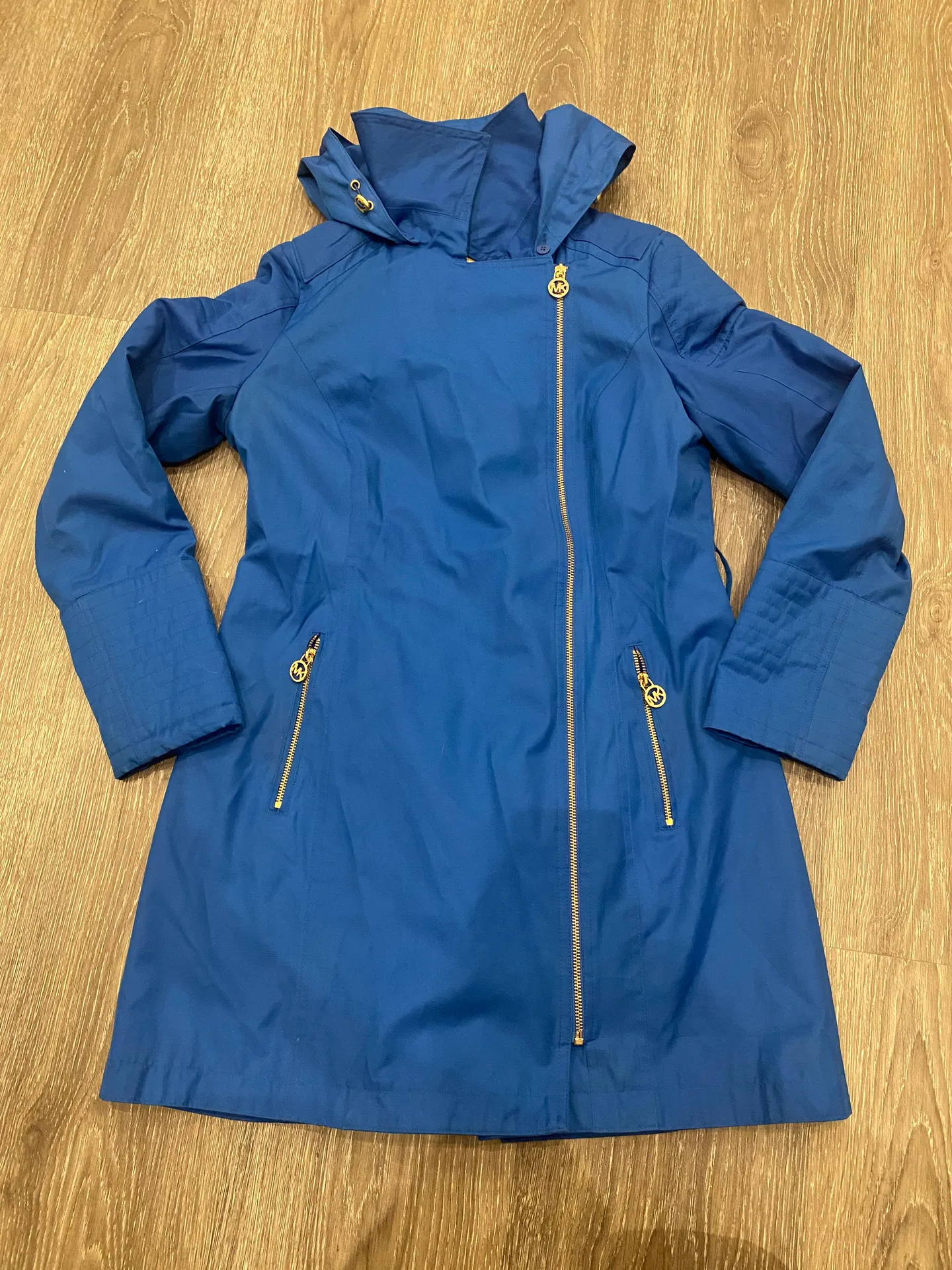 Womens Blue Trench Coat - Image 3