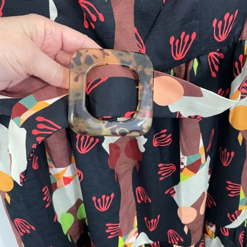 NWT Hutch ModCloth Let's Go Boho Black Long Sleeve Belted Maxi Dress Size 8 - Image 9