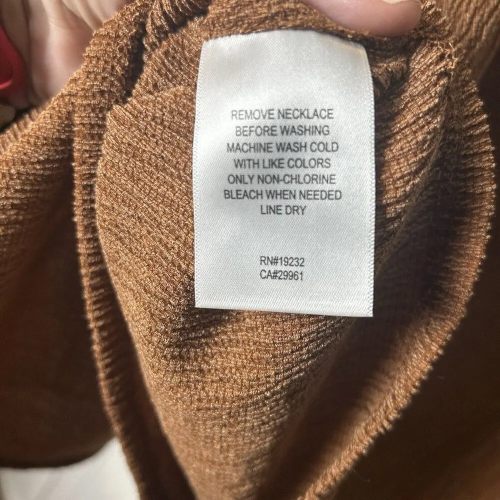 Alfred Dunner Womens Cardigan With Attached Tank PS Tan Gold Light Brown‎ - Image 8